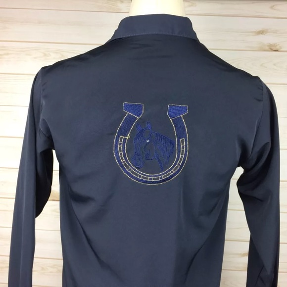 Ranchero Men's Blue Long sleeve Button Up Western Shirt Horse Embroidered Sz S - Picture 5 of 8